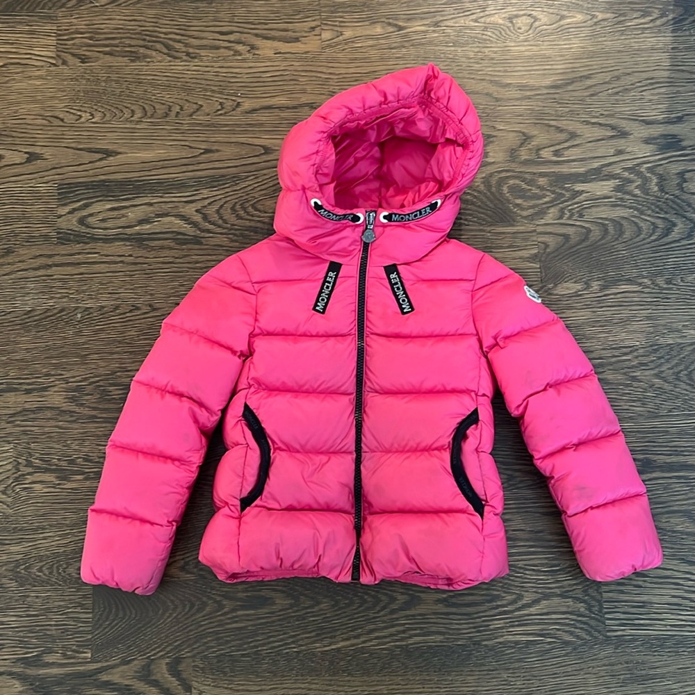 Girls pink Moncler puffer jacket sz 6